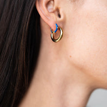 Load image into Gallery viewer, Minerva Colorful Gold Huggie Hoop