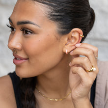 Load image into Gallery viewer, Minerva Colorful Gold Huggie Hoop