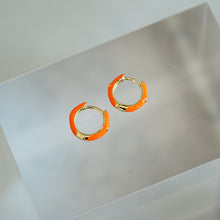 Load image into Gallery viewer, Minerva Colorful Gold Huggie Hoop