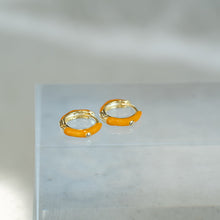 Load image into Gallery viewer, Minerva Colorful Gold Huggie Hoop