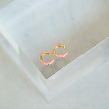 Load image into Gallery viewer, Minerva Colorful Gold Huggie Hoop
