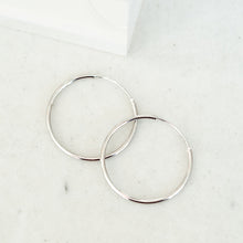 Load image into Gallery viewer, Classic Thin Silver Hoop Earrings