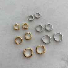 Load image into Gallery viewer, Silver Minimal Huggie Hoop Earrings