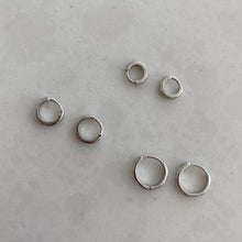 Load image into Gallery viewer, Silver Minimal Huggie Hoop Earrings