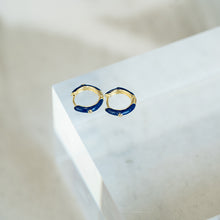 Load image into Gallery viewer, Minerva Colorful Gold Huggie Hoop