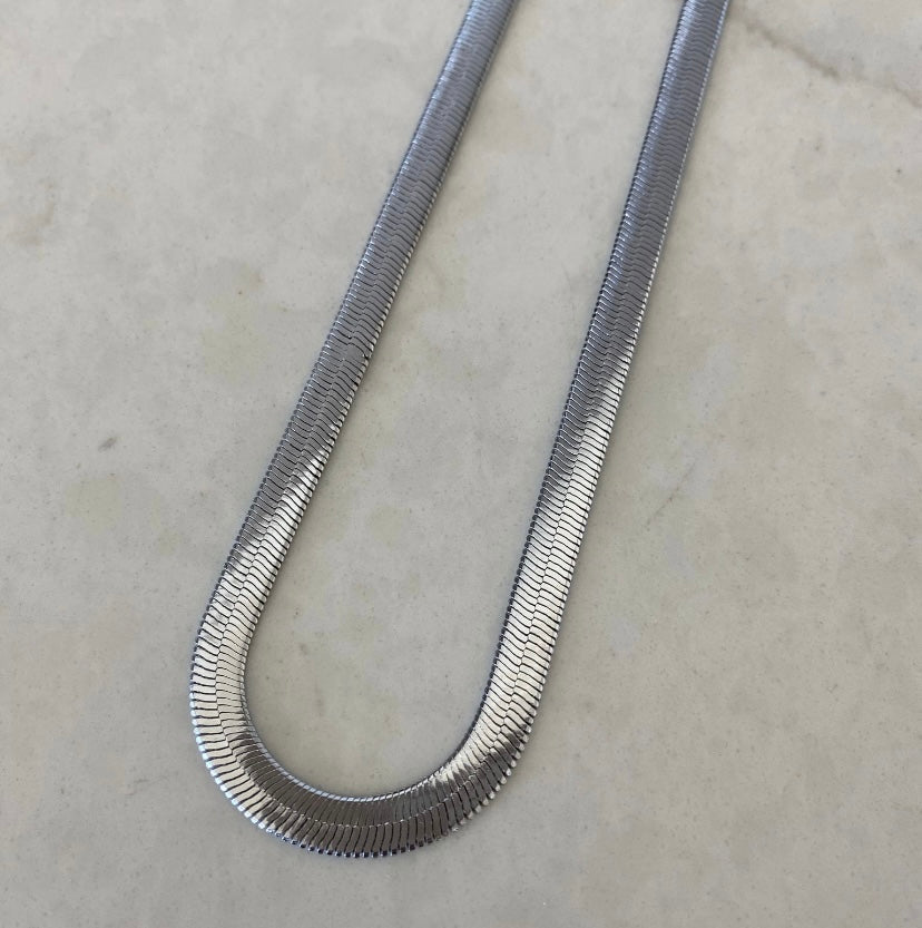 Silver Snake Necklace - 6mm