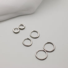 Load image into Gallery viewer, Silver Minimal Huggie Hoop Earrings