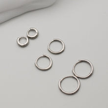 Load image into Gallery viewer, Silver Minimal Huggie Hoop Earrings