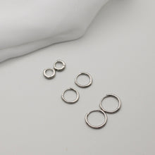 Load image into Gallery viewer, Silver Minimal Huggie Hoop Earrings