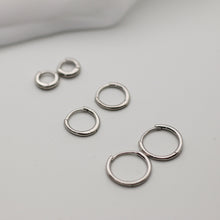 Load image into Gallery viewer, Silver Minimal Huggie Hoop Earrings