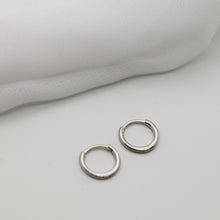 Load image into Gallery viewer, Silver Minimal Huggie Hoop Earrings