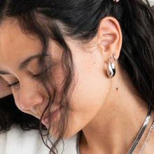 Load image into Gallery viewer, Silver Minimal Huggie Hoop Earrings