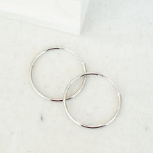 Load image into Gallery viewer, Classic Thin Silver Hoop Earrings
