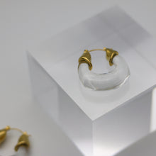 Load image into Gallery viewer, Clear Resin Large Hoop Earring
