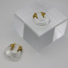 Load image into Gallery viewer, Clear Resin Large Hoop Earring
