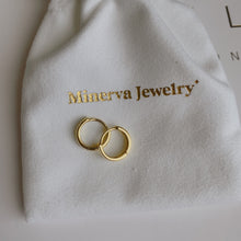 Load image into Gallery viewer, Minerva Hoop Huggie Gold Earrings
